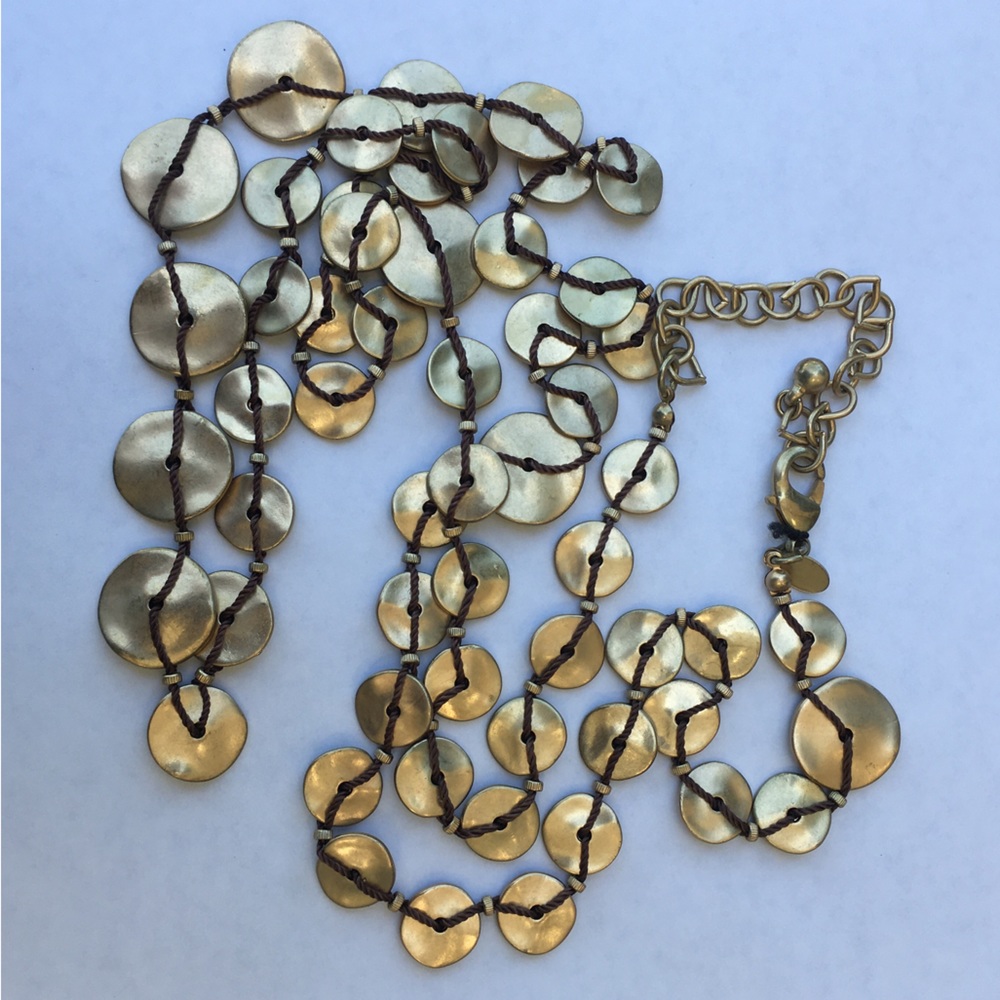 Chico’s Gold Tone Disk Coin Necklace - Picture 9 of 10